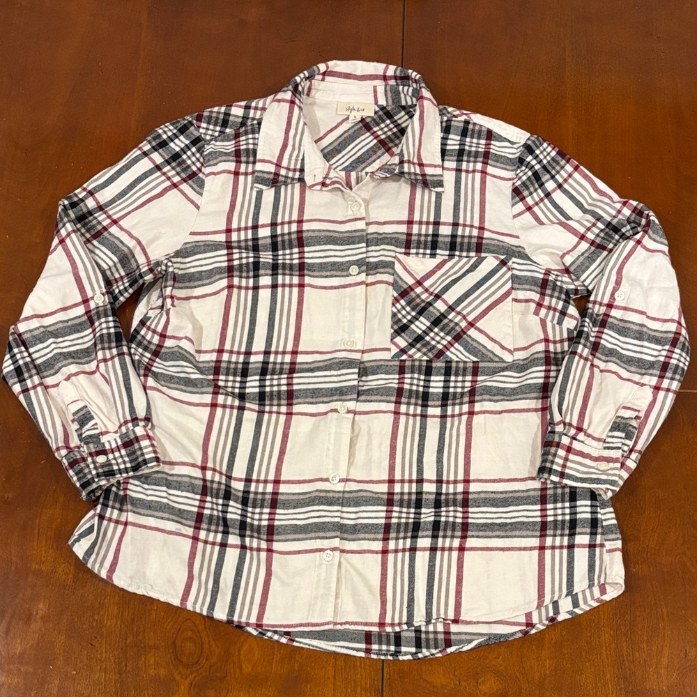 Style & Co.‎ Red and Black Plaid Shirt
